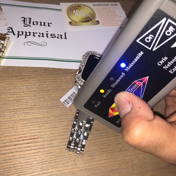 Real diamond Apple Watch bezel not CZ Not fake Custom made Sale FREE APPRAISAL - Picture 5 of 10